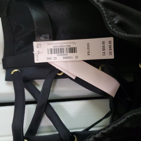 VS Black Faux Leather Bralette - Picture 6 of 10